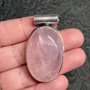 Rose Quartz Pendant Stone Crystal Jewelry